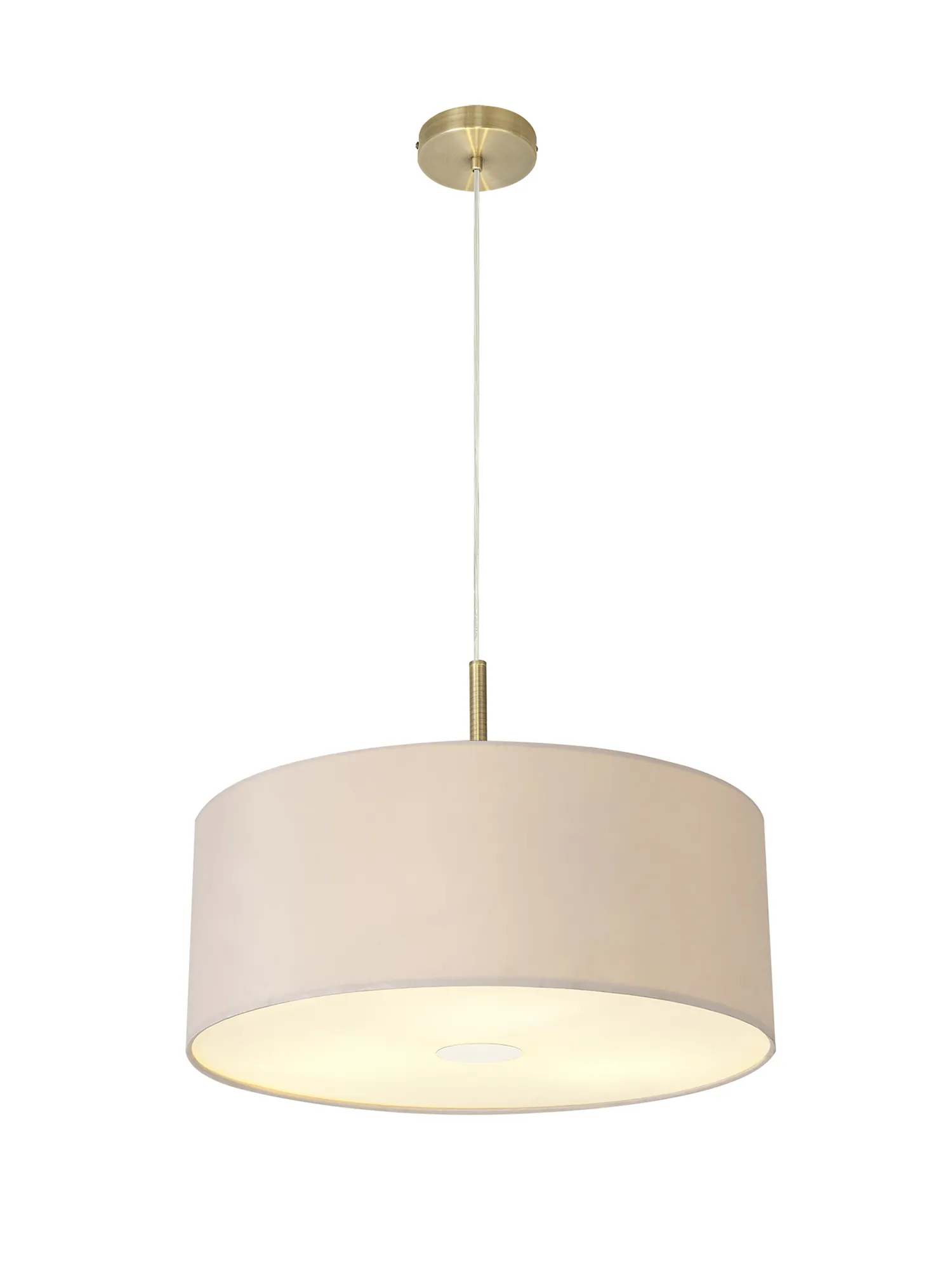 Baymont 50cm 3 Light Pendant Antique Brass, Nude Beige/Moonlight, Frosted Diffuser DK0404  Deco Baymont AB NU